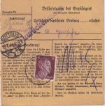 DR - Chemnitz 25 Dringend-Paketkarte n. Cottbus L1 "10 Rpf. zurückerhalten"