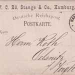 DR - 3 Pfg. Drucksachenkarte (priv. Firmenvordruck) Hamburg 8 - Oelsnitz 1885