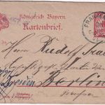 Bayern - Frankenholz 30. AUG 01 K1 10 Pfg. Rauten Ganzsache/Kartenbrief