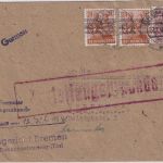 Bizone - 2x24+60 Pfg Arbeiter/Band/Netz Zustellurkunde Bremen - Hannover 27.7.48