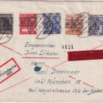 Bizone - 80 Pfg Arbeiter/Netz u.a. Einschreiben-Eilbrief Wiesbaden 27.8.48