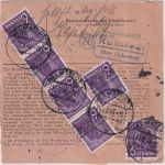 Bizone - 10x6 Pfg. Arbeiter/Band Paketkarte Runstedt ü. Helmstedt 31.8.48