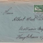 DR - 50 Pfg. Flugpostmarke Brief SST Friedrichshafen 100. Geb. Graf Zeppelin