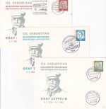 BRD - 10/15/20 Pfg. Bed. Deutsche 3 Privatganzsachen 125. Geb. Graf Zeppelin