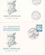 BRD - 10/15/20 Pfg. Bed. Deutsche 3 Privatganzsachen 125. Geb. Graf Zeppelin