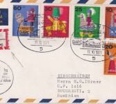 BRD - Köln 1971 25 J. DAPC Luftpost-R-Brief SST + Sonder-R-Zettel n. RUMÄNIEN