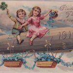 Bayern - Wunsiedel 1910 Neujahrskarte mit Zeppelin "Glückliche Fahrt ..."