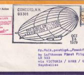 USA - Lufthansa 1st flight Mahe (Seychellen) - FFM Zuleitungspost Concord 1979
