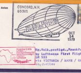 USA - Lufthansa 1st flight Mahe (Seychellen) - FFM Zuleitungspost Concord 1979