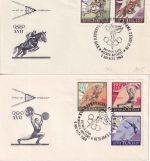 UdSSR - Sommerolympiade Rom Satz/4 Schmuck-FDC ESST Moskau 1.8.1960