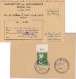 Berlin - Wassersport u. Wochenende Austeller-Eintrittskarte mit SST 1959