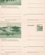 BRD - 2x15 Pfg. kl. Bauwerke Bildganzsachen Bild: Hamburger Rennwoche 1965