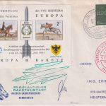 BRD - Aachen 1961 Springreiter-EM Raketenpost Schmuckkuvert m. Vignette