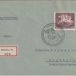 DR - 42 Pfg. Braunes Band Einschreibebrief SST München-Riem - Augsburg 1941