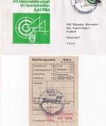 DDR - Suhl 1986 44. WM Sportschießen Schmuckkuvert m. Sonder-R-Zettel