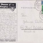 Bizone - Durex/Simplex (Fahrräder, Schaltungen) Werbekarte Radrennsport 1951