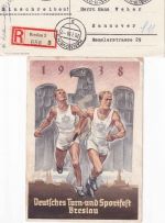 DR - Breslau 1938 Dt. Turn- u. Sportfest Satz/Einschreibekarte + Sonderkarte