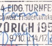 Schweiz - Zürich 1955 64. Eidg. Turnfest/Schweiz. Frauenturntage Karte Nachporto