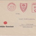 BRD - Stuttgart 1958 7 Pfg. AFS "DTB Schwäbsicher Turnerbund" Drucksachenbrief