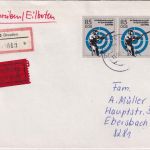 DDR - 2x85 Pfg. 44. WM Sportschießen Eil-Einschreibebrief Dresden 1989