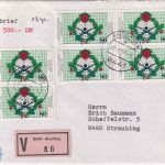 BRD - 6x80 Pfg. Europa-Schützenfest Lippstadt Wertbrief/FDC Straubing 20.8.87