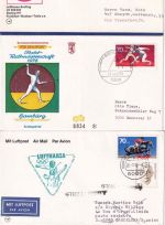BRD/Europa - Sport Fechten 8 Belege (Ganzsachen, FDC etc.) ex 1963/1992