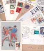 BRD/Europa - Sport Boxen 11 Belege + 1 Blockausgabe (Übersee) ex 1934/2005