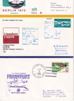 BRD/Europa - Sport Schwimmen 10 Belege + 1 Block (Übersee) 1951/1999