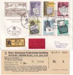 Österreich - WIPA 1965 Schmuck-FDC/Eil-Einschreibebrief ESST Wien + E-Karte