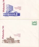 DDR/VGO - 50 Pfg. Bauwerke Privatganzsache/Brief 4 versch. Bilder Berlin 1990