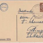 DR - 3 Pfg. Privatganzsache 1. Tag der Briefmarke SST Berlin W62 7.1.36