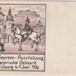 DR - Coburg 1936 Briefmarken-Ausst. Bayer. Ostmark 6 Pfg. AFS Sonderkarte