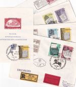 Österreich - WIPA 1965 Satz/Schmuck-FDC, Gedenkblatt, Masch.stpl. (5 Belege)