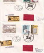 Österreich - WIPA 1965 Satz/Schmuck-FDC, Gedenkblatt, Masch.stpl. (5 Belege)