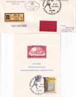 Österreich - WIPA 1965 Satz/Schmuck-FDC, Gedenkblatt, Masch.stpl. (5 Belege)