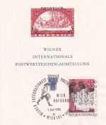 Österreich - WIPA 1965 Gedenkblatt mit Marke ex Satz u. SST Wien 7.6.65