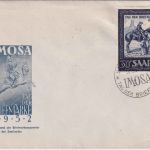 Saarland - 30 Fr. IMOSA Tag d. Briefmarke 1952 Schmuck-FDC 30.3.52