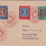 BRD - Frankfurt a/M. SST Tag der Briefmarke 1949 Satz 100 J. dt. Briefmarke PF !