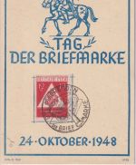 SBZ - 12 Pfg. Tag der Briefmarke Sonderkarte SST Dresden 24.10.48