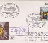 BRD - Aichach 1981 Tag der Briefmarke Schmuckkuvert n. Berlin/Retourvermerk