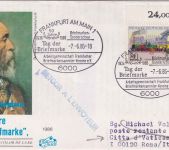 BRD - Frankfurt a/M 1986 Tag der Briefmarke Schmuckkuvert n. VATIKAN Lagergebühr