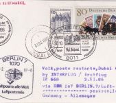 BRD - Vaterstetten 1986 Tag der Briefmarke Zuleitung IF Erstflug Berlin/Dubai