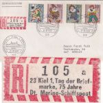 BRD - Kiel 1970 Tag der Briefmarke Einschreibebrief Sonder-R-Zettel Marine-SP !
