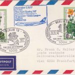 Berlin - Tag der Briefmarke 1977 Lufthansa Erstflug FFM/Melbourne Zuleitungspost