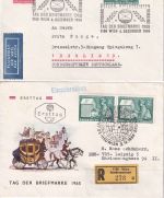Österreich - Tag der Briefmarke 1965 6 FDC+1 Luftpostbrief ESST/SST Wien