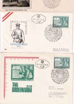 Österreich - Tag der Briefmarke 1965 6 FDC+1 Luftpostbrief ESST/SST Wien