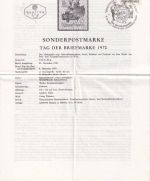 Österreich - Tag der Briefmarke 1970 Mitteilungsblatt (8 S.) m. Marke + 2 FDC