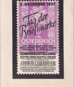 Österreich - Tag der Briefmarke 1937 Sonderkarte Sonderausstellung Wien 5.12.37