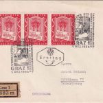 Österreich - 3x1 S. Tag der Briefmarke Einschreibebrief/FDC ESST Graz 1.12.56