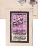 Österreich - Tag der Briefmarke 1937 Sonderkarte Sonderausstellung Wien 5.12.37